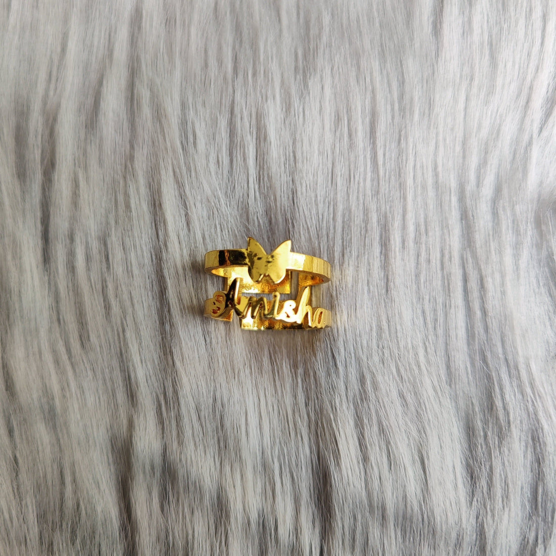 Customize Butterfly Name Ring