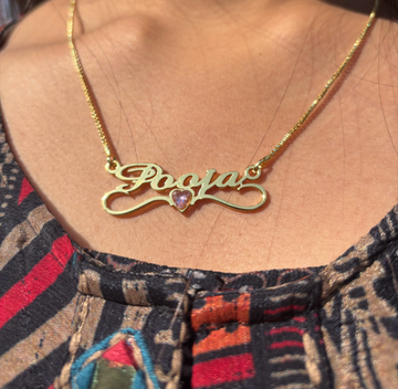 Crystal Heart Name Necklace + 1 Free Gift
