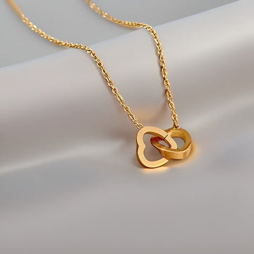 Heart Linked Heart Pendant Necklaces for Women
