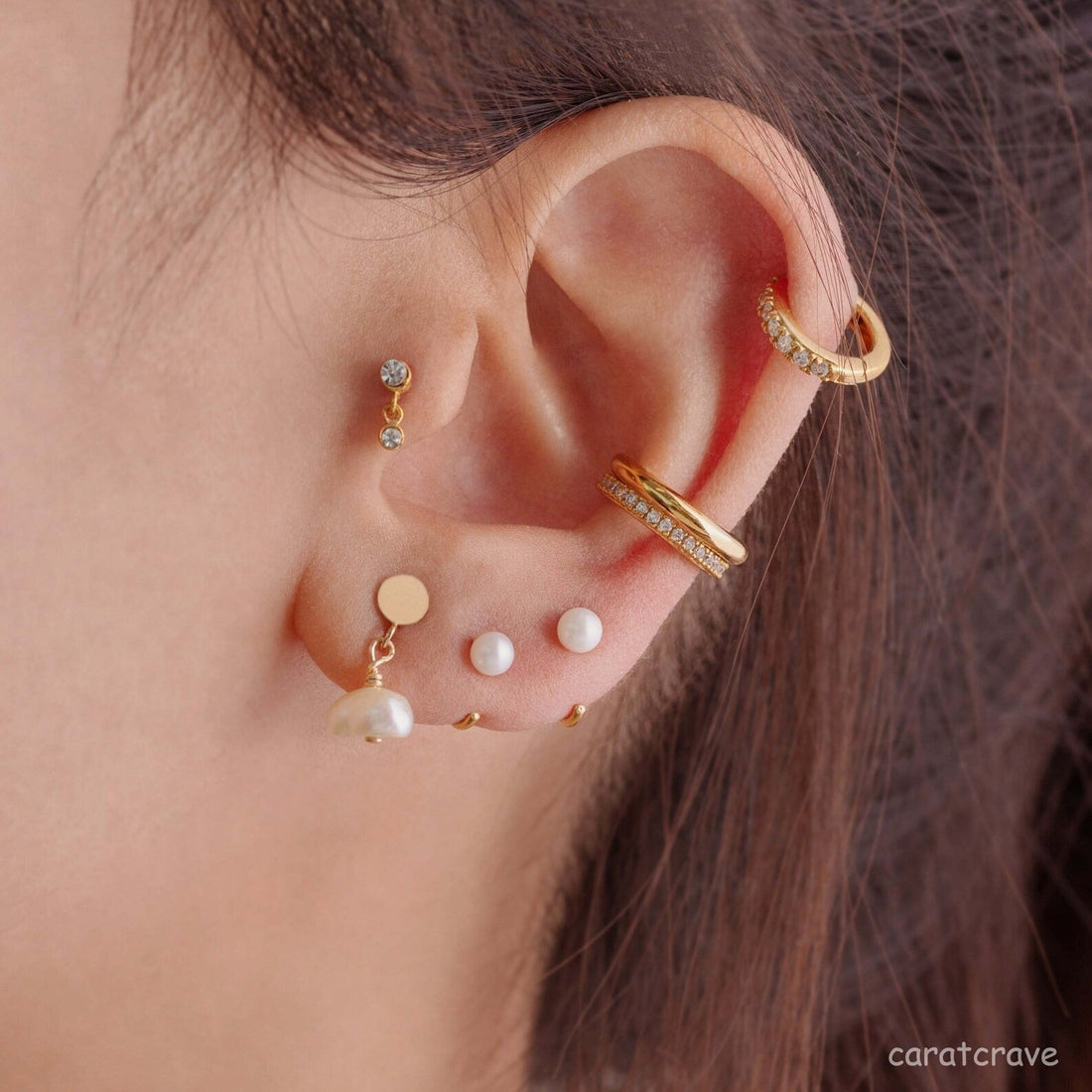 Charming Pearl Mini Hoop Earrings