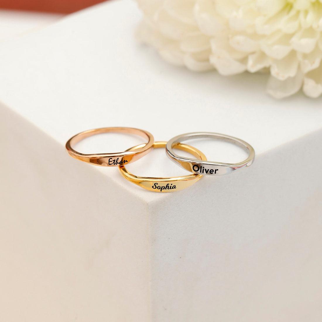 Custom Stackable Name Ring