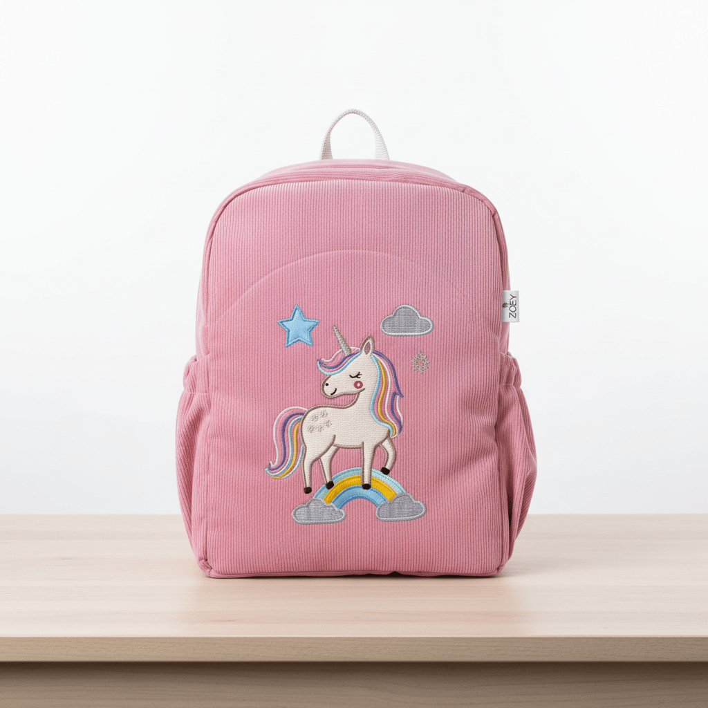 Handcrafted Unicorn Charm Corduroy Bag (Personalise)