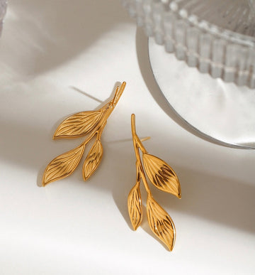 Luxe Foliage Gold Earrings